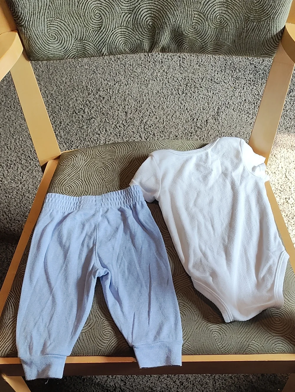 Nike White Bodysuit and Light Blue Pants Baby Set